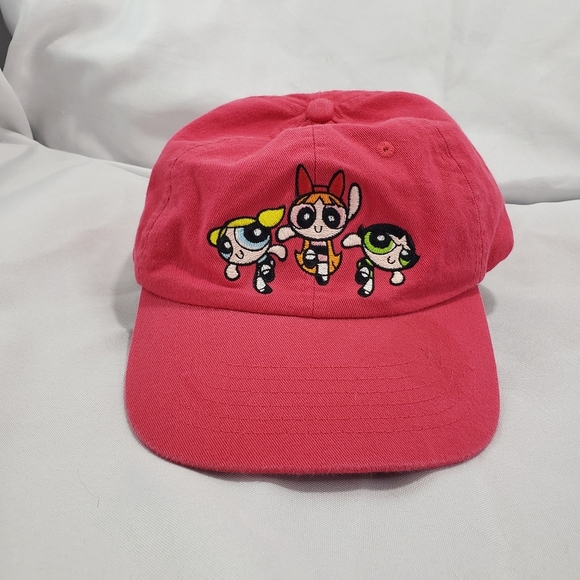 Powerpuff Girls Embroidered Strapback Hat Magenta Youth Size Warner Bros 1999